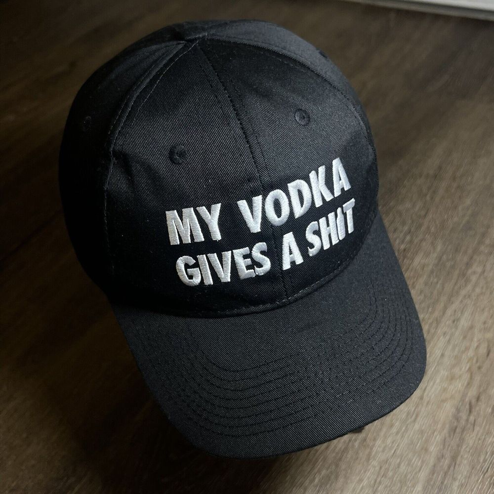 Absolut Vodka Hat Baseball Cap Black‎ White Parody Funny Comedy Alcohol Liquor